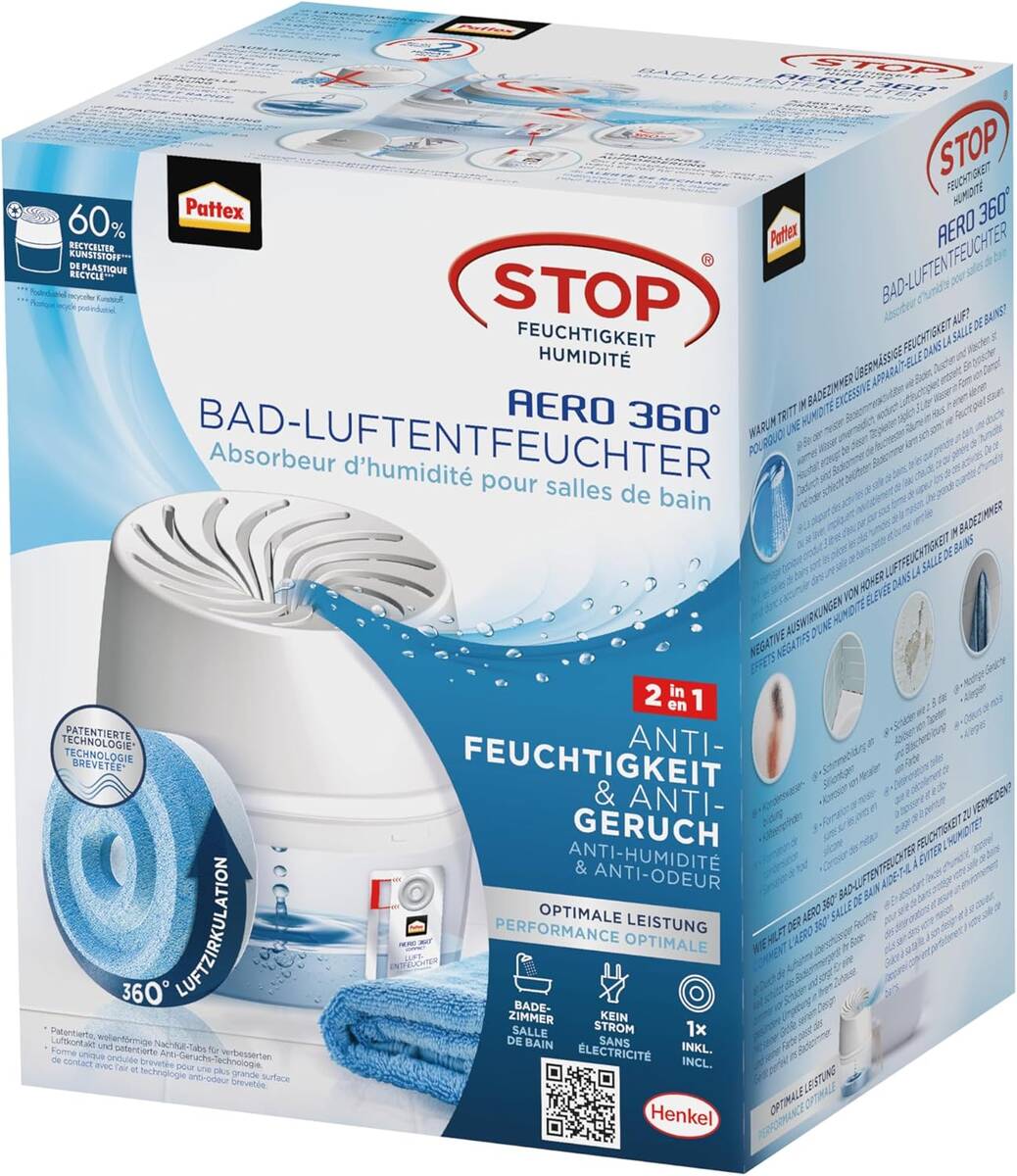 Pattex Luftentfeuchter » AERO 360 « Weniger Feuchtigkeit & Gerüche