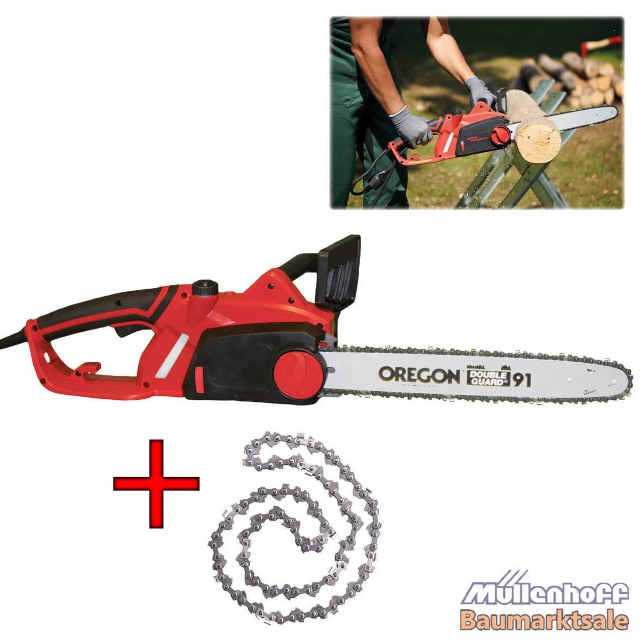 Ikra Elektro-Kettensäge EKSN 2200 40 WK Easy Saw mit 2x Oregon Kette