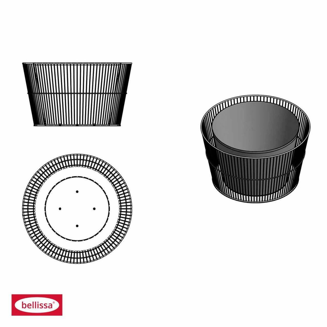 Belissa konischer Blumentopf - Ø 48 cm - Höhe: 28 cm - inkl. Innentopf