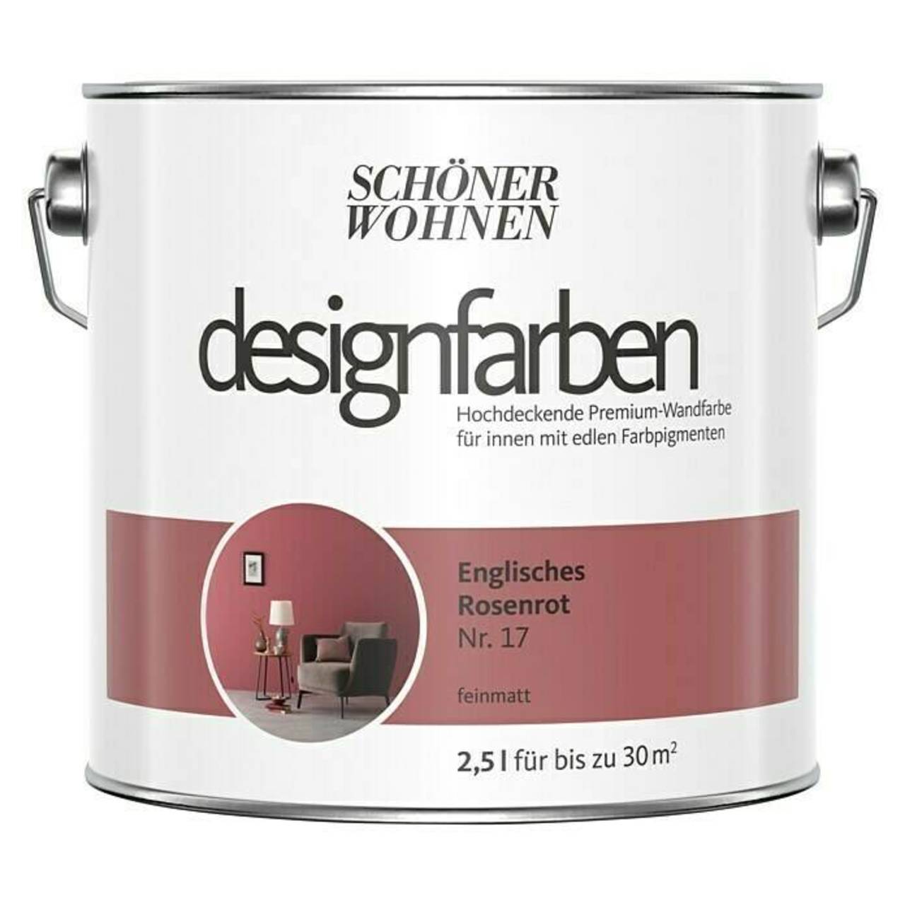 SCHÖNER WOHNEN designfarben » Englisches Rosenrot « matt - 2,5 l