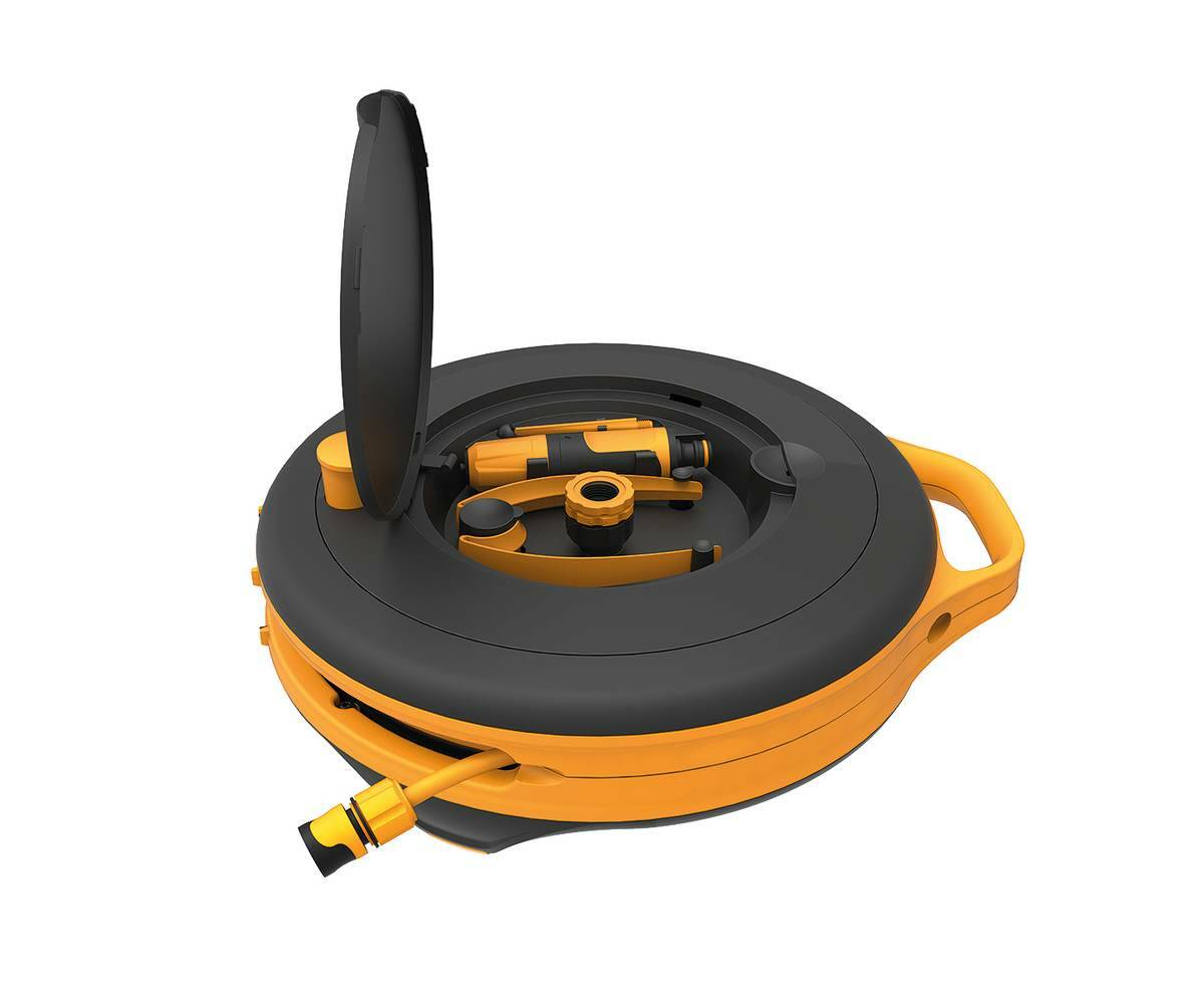 Fiskars Schlauchtrommel » Waterwheel S « 15 m Schlauch inkl. Zubehör