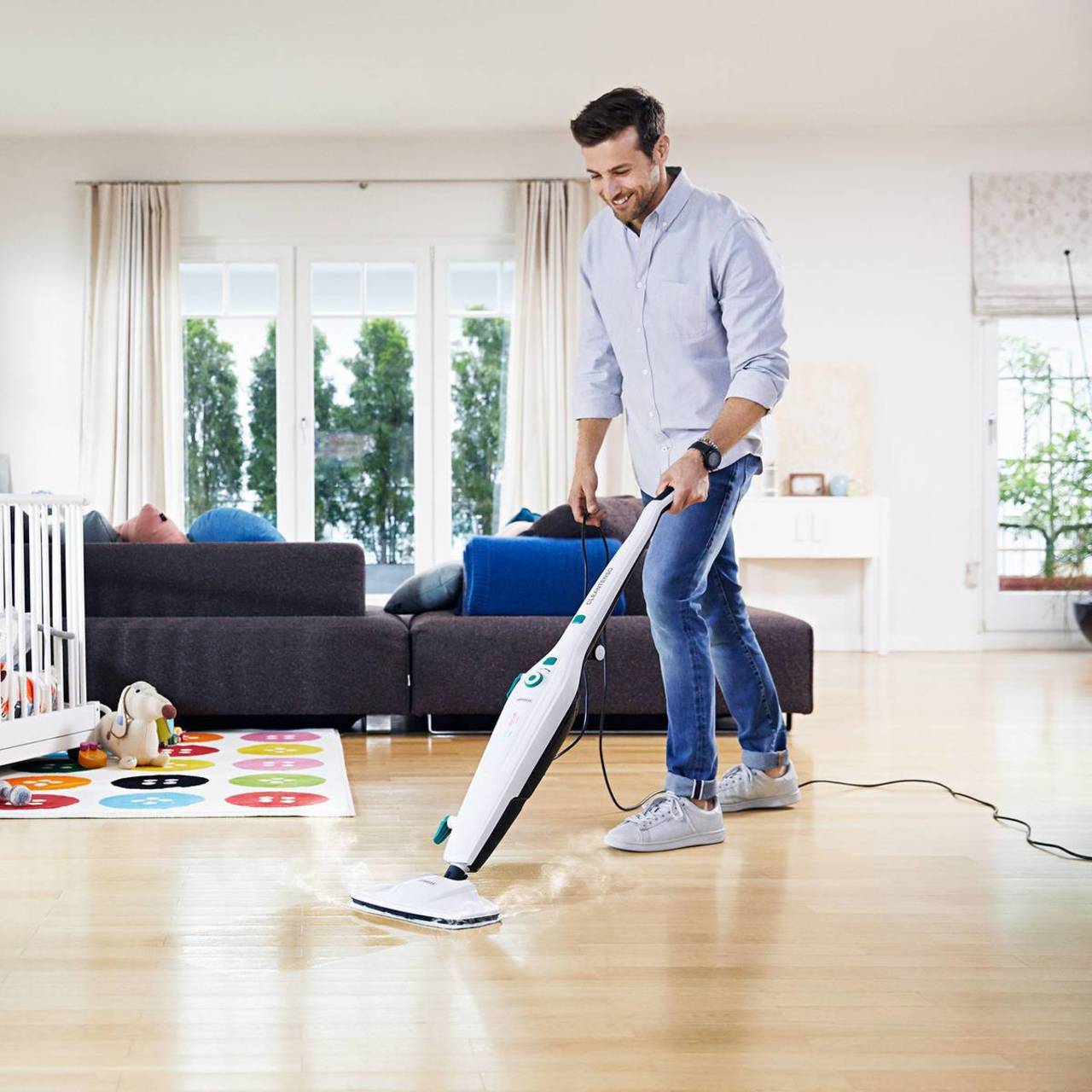 Leifheit Dampfreiniger CleanTenso, Fliesen, Parkett, Laminat, Teppich