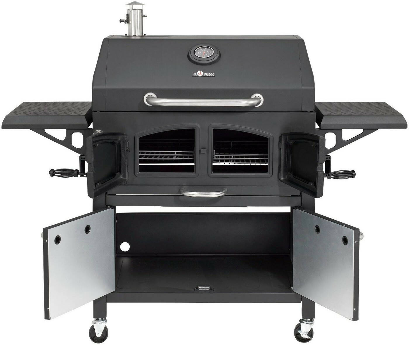 El Fuego Holzkohlegrill » Grand Ontario « Inkl. Thermometer, Ablagen