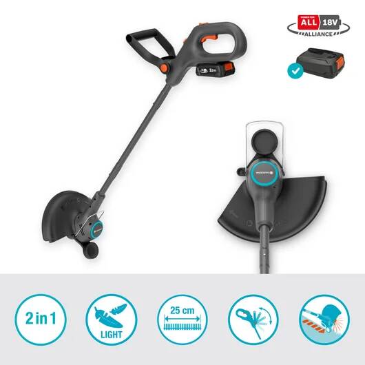 Gardena Akku-Rasentrimmer » EasyTrim 25/18V « 2 Ah Akku