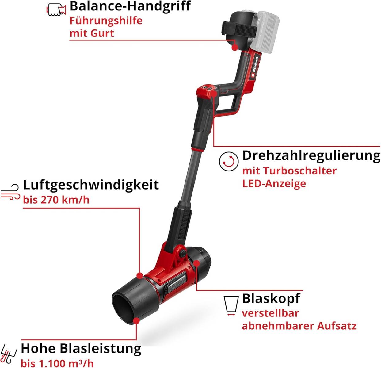 Einhell Akku-Laubbläser Professional » GP-LB 36/270 Li E BL-Solo « 36V
