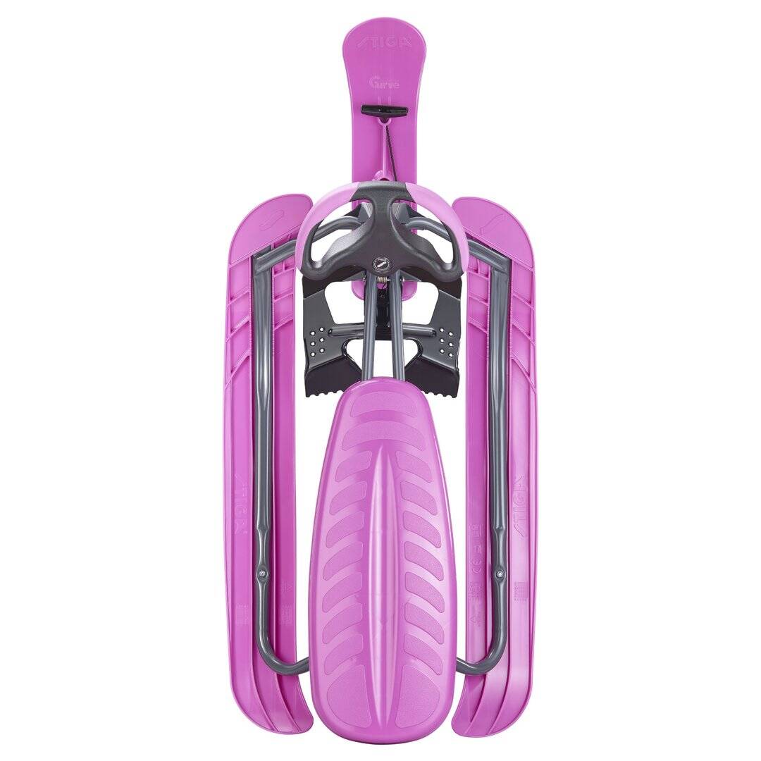 Stiga Lenkschlitten » Snow Racer Pro « Metall-Lenkbob, Graphite/Pink