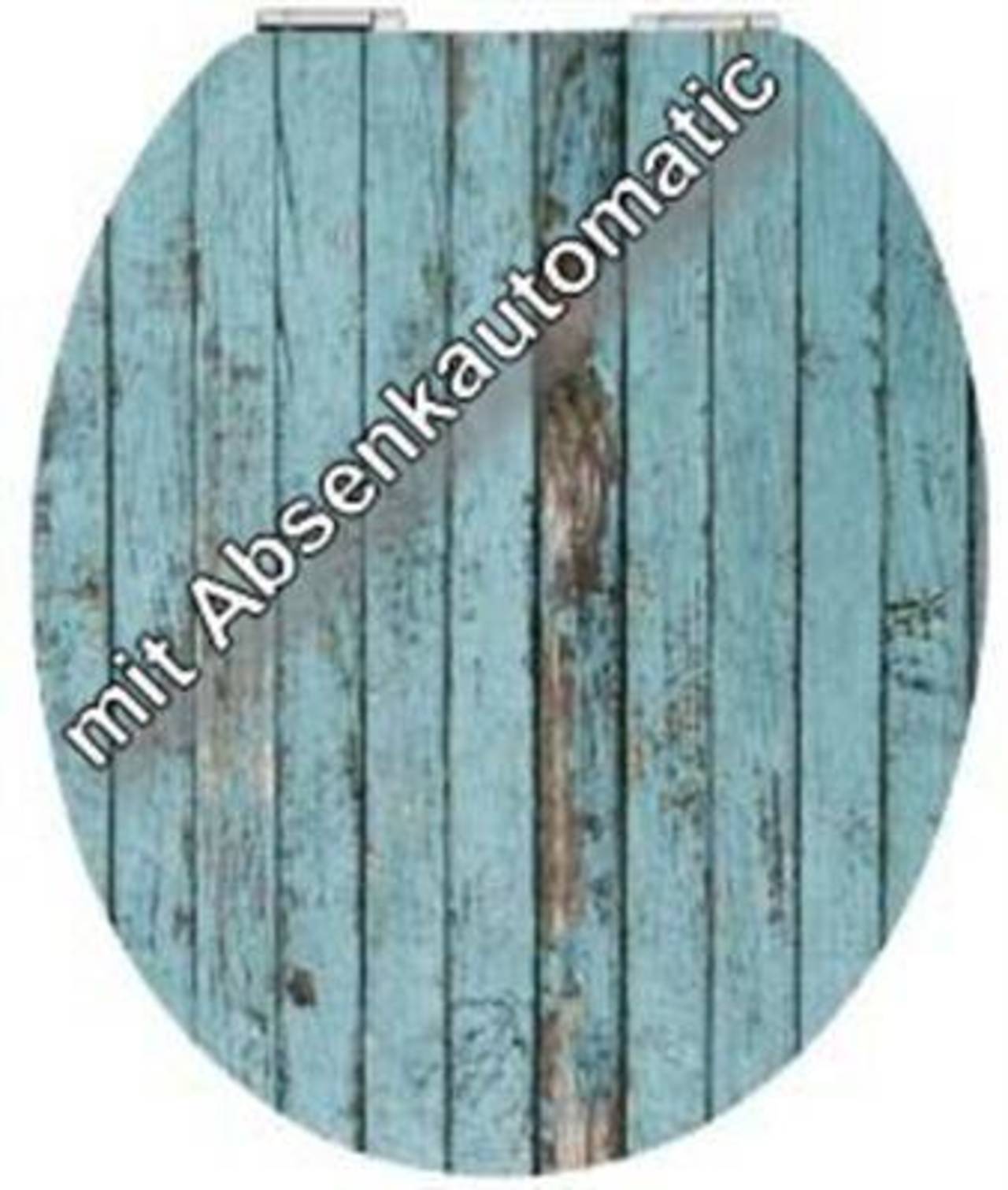 WC-Sitz High Gloss Motiv "Blue Wood" Toilettensitz mit Absenkautomatic