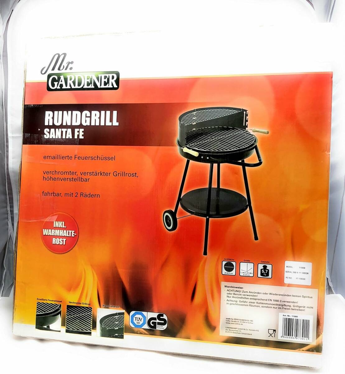 Mr. Gardener Grillwagen » Santa Fe « Rundgrill, Windschutz, Wärmerost