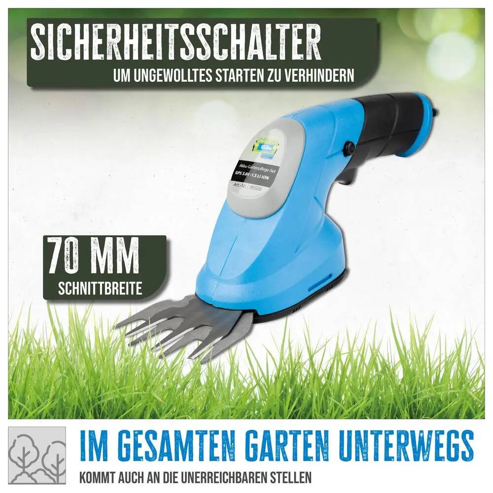Güde Akku-Gartenpflege-Set » GPS 3,6V-1,5 LI-ION « 2 Aufsätze
