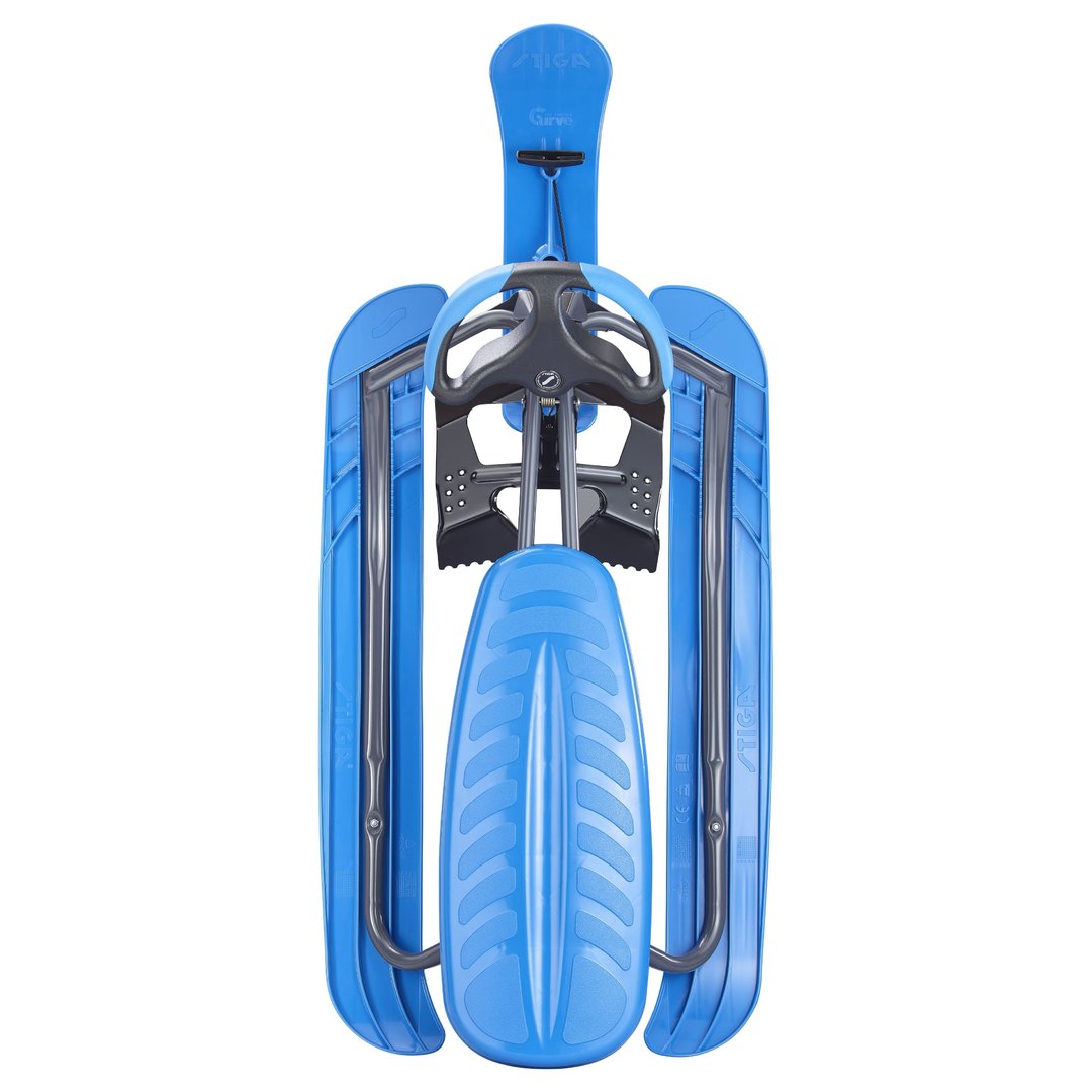 Stiga Metall Lenkschlitten » Snow Racer Pro « Lenkbob, Graphite/Blau
