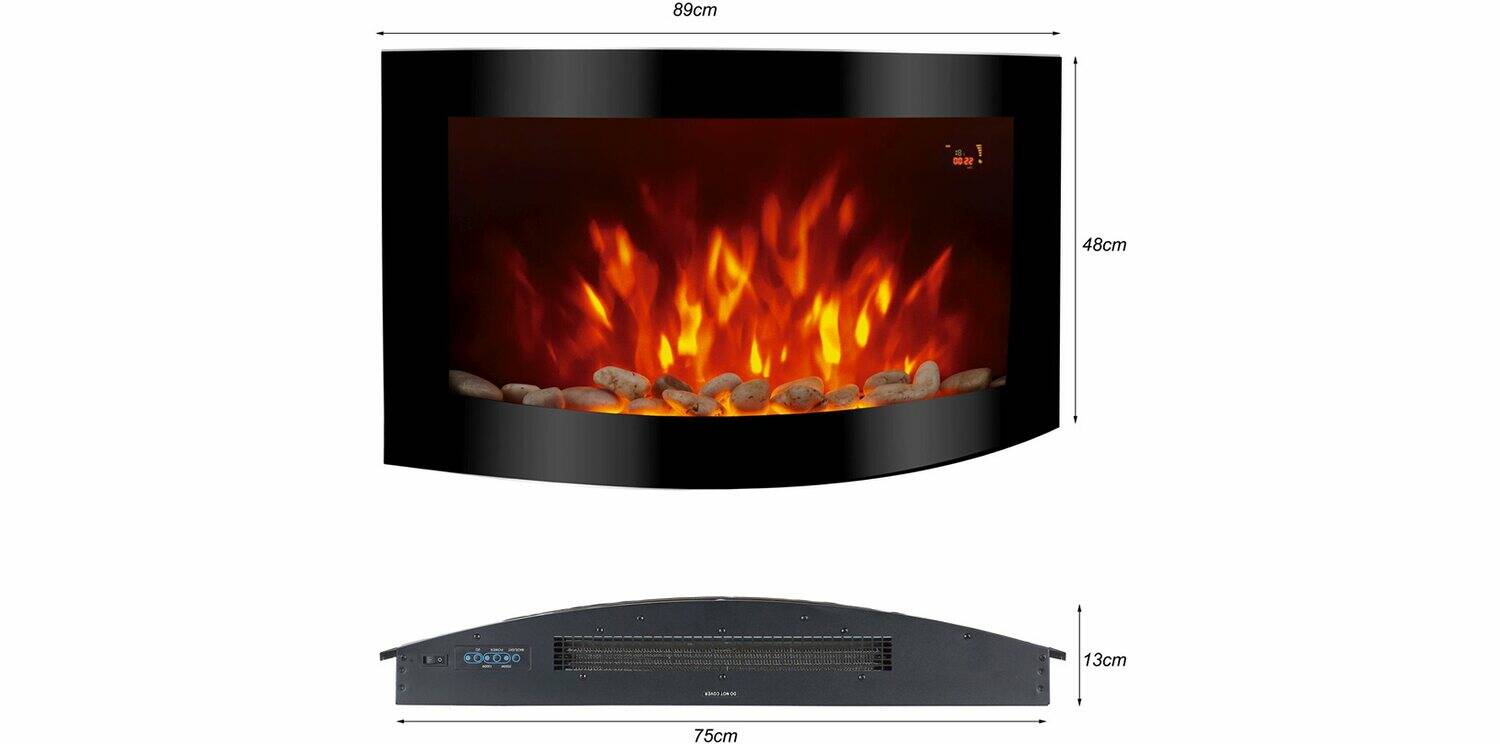 El Fuego Elektrokamin » Davos « AY6191, 2 Heizstufen 2000W Wandmontage