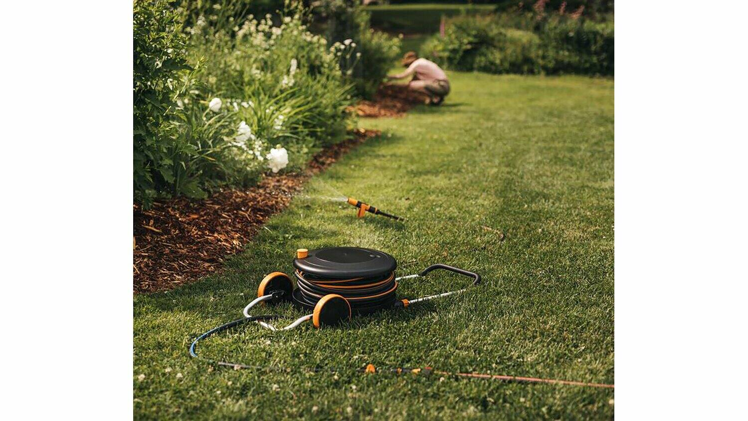 Fiskars Schlauchwagen » Waterwheel XL « 20m, 360Grad, Auto-Aufroller