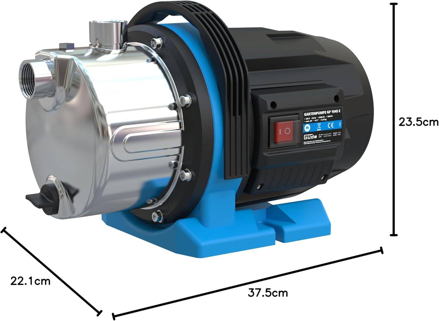 Güde Gartenpumpe » GP 1045 E « inkl. Edelstahl-Gehäuse, Noryl-Laufrad