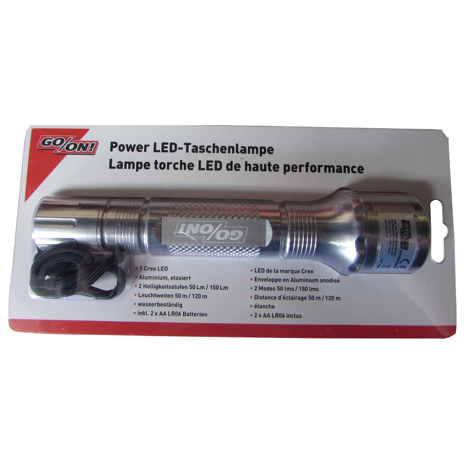 GoOn LED Taschenlampe » 995348 « mit 2 Helligkeitsstufen