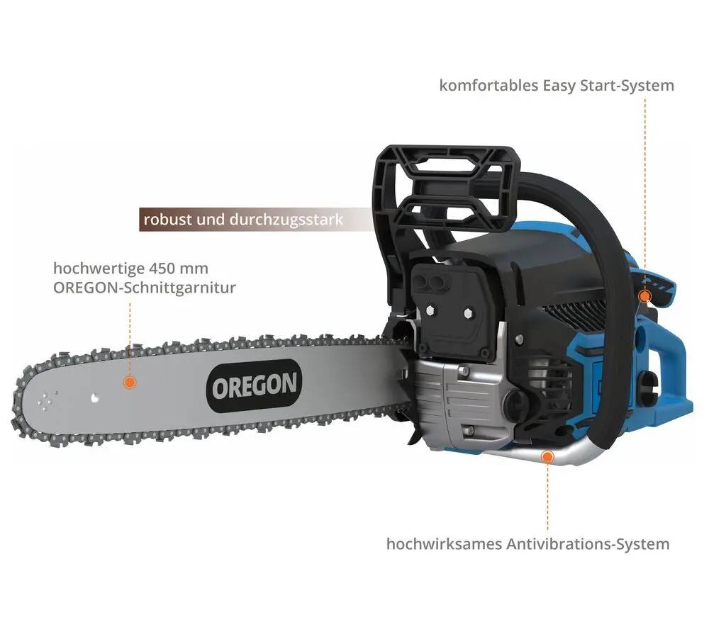 Güde Benzin-Kettensäge » KS 450-55 « Anti-Vibration, Leichtstartsystem