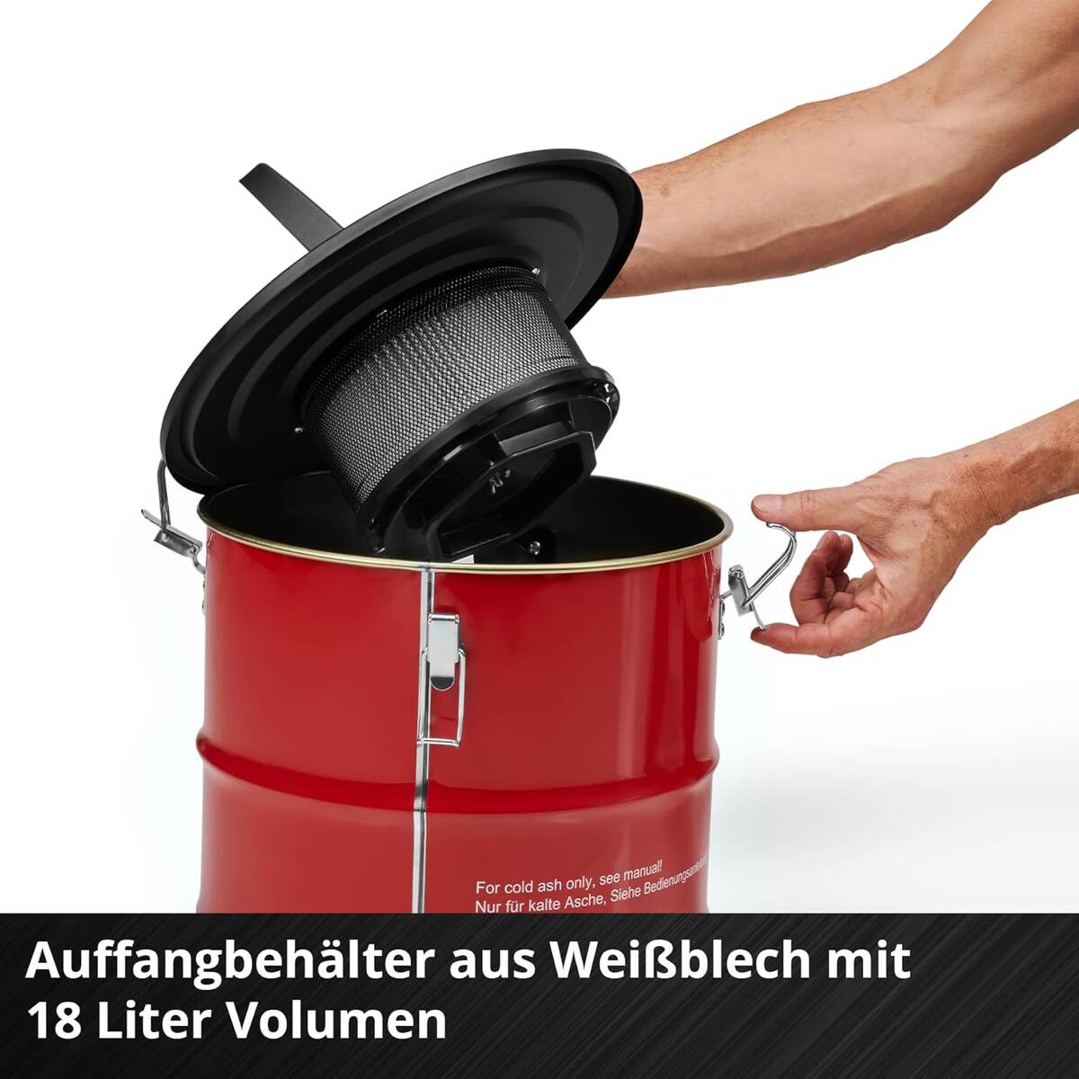 Einhell Aschesauger » TC-AV 1830 D « 170 mbar, 800 Watt, Metall, 18 l