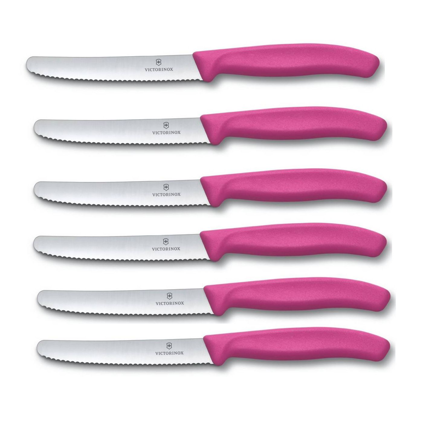 6 X VICTORINOX Tomatenmesser, Brötchenmesser, Küchenmesser pink Swiss Classic