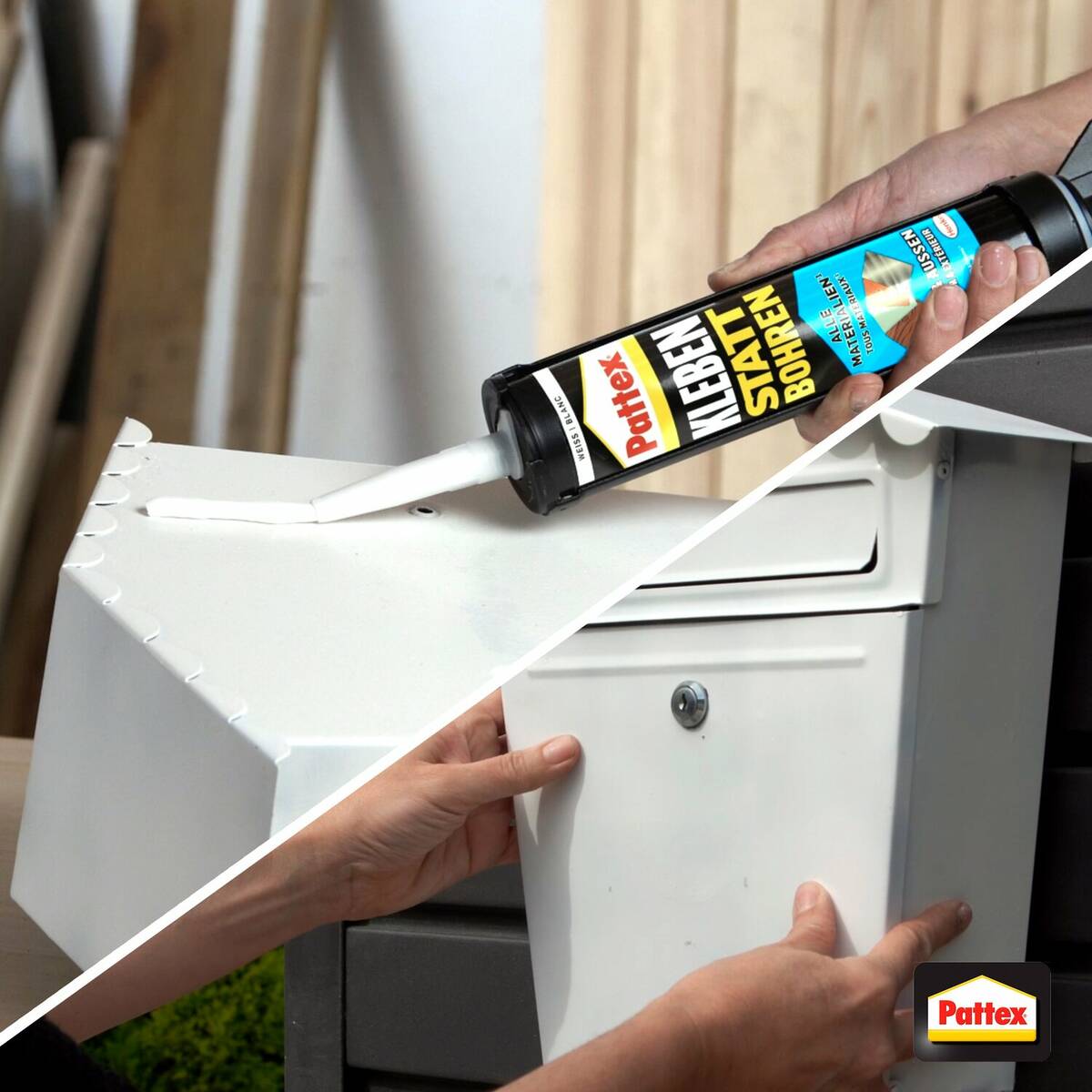 Pattex Montagekleber » Kleben statt Bohren « Weiß, Innen und Außen