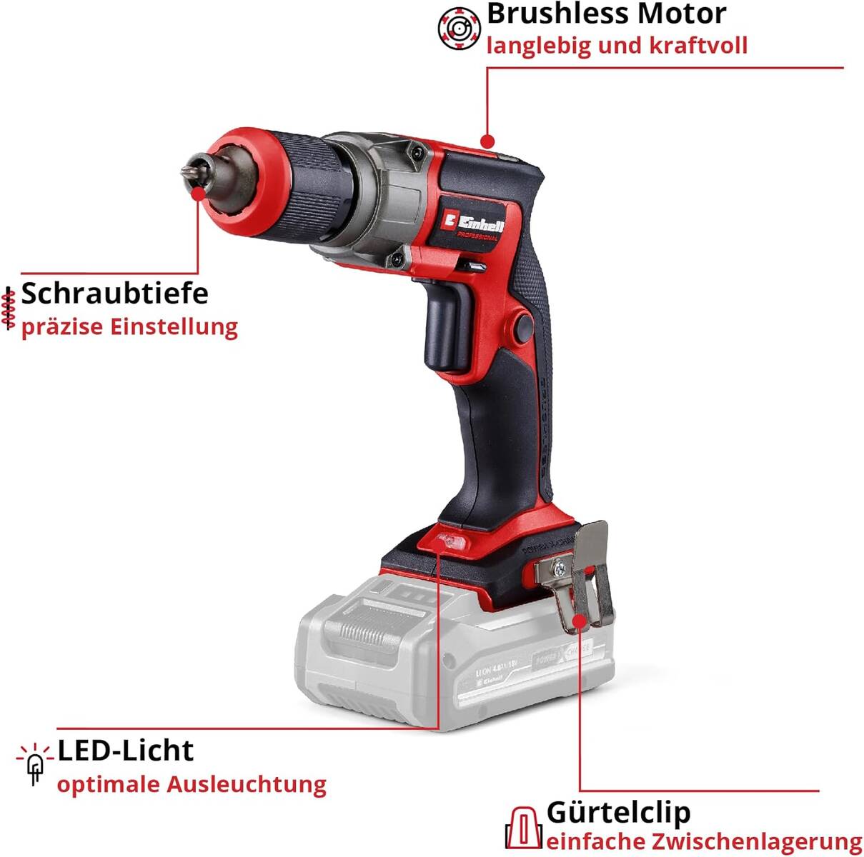 Einhell Akku-Trockenbauschrauber » TP-DY 18 Li BL-Solo « Professional