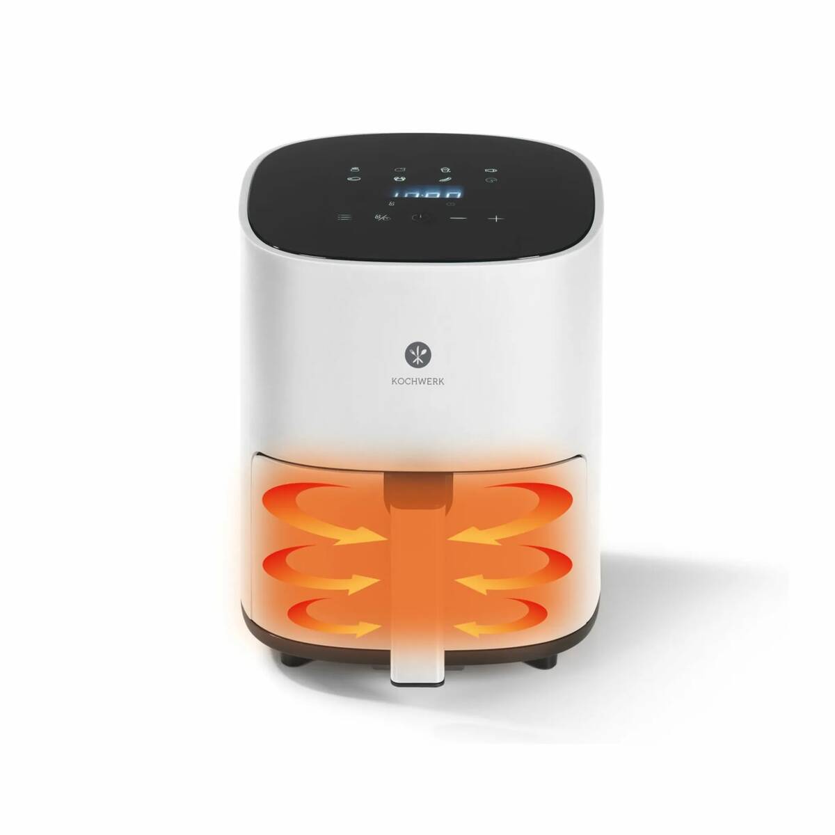 Kochwerk Heißluftfritteuse » weiß « 1400W, 3 Liter, Touch-Display, Tim