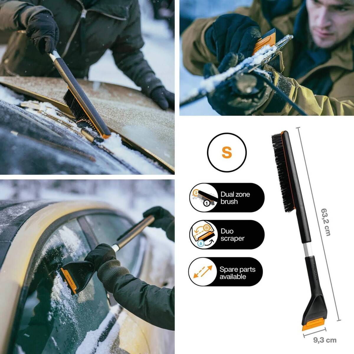 Fiskars Eiskratzer mit Schneebürste » 1078495 « 2-Zonen-Borsten