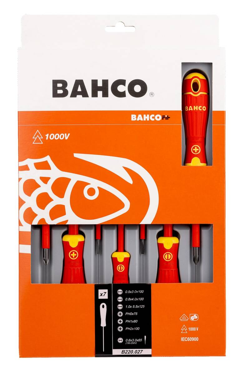 Bahco isolierter Schraubendreher-Satz » B220.027 « Mit Spannungsprüfer