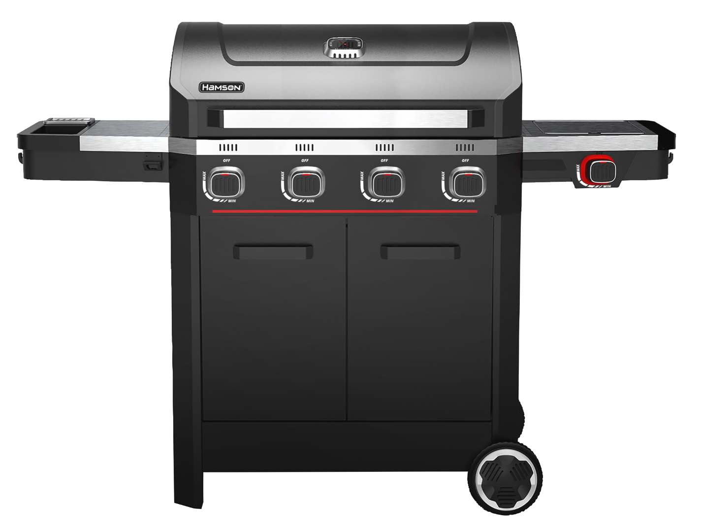 Hamson Premium Gasgrill » Mercury 4T « Black, Inkl. Seitenbrenner 16,5 kW