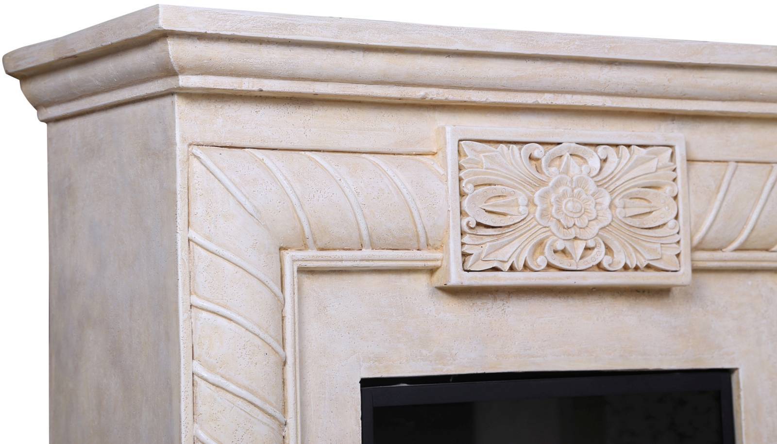 El Fuego® Elektrokamin » Italia « Vintage Deko-Kamin, cremeweiß