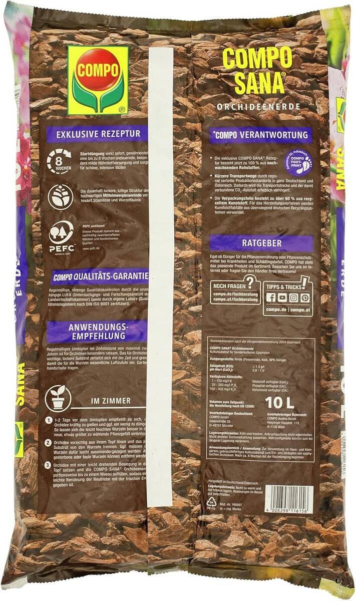 Compo Sana » Orchideenerde « 10 L, exklusive Rezeptur, luftig locker