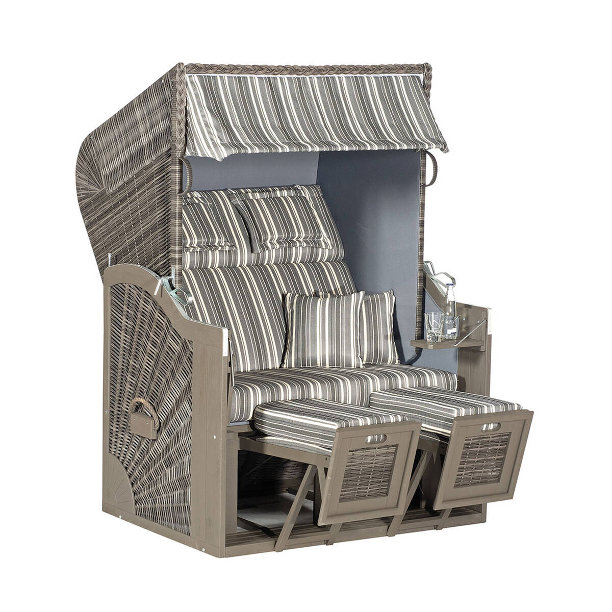 Sunny Smart Strandkorb » Rustikal 285 Z « 2 Ablagen, Pinienholz-Optik