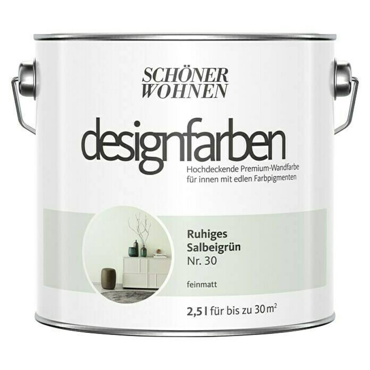 SCHÖNER WOHNEN designfarben » Ruhiges Salbeigrün « matt - 2,5 l