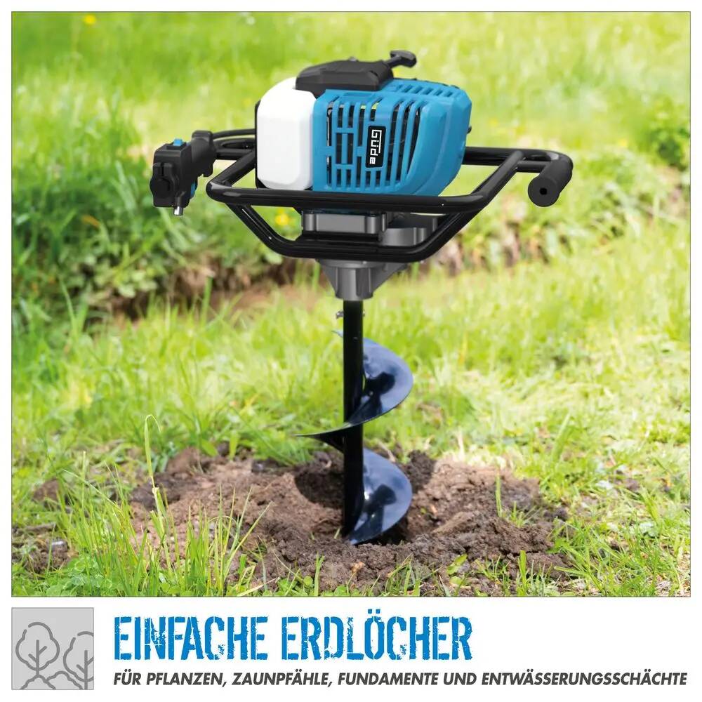 Güde Erdbohrer » GE 1450.1 « Inkl. 3 Aufsätze, Benzin 1,45 kW/2 PS