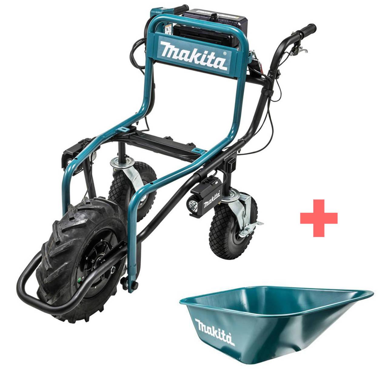 Makita Akku Schubkarre DCU180, 18V, mit Antrieb, inkl. Wanne