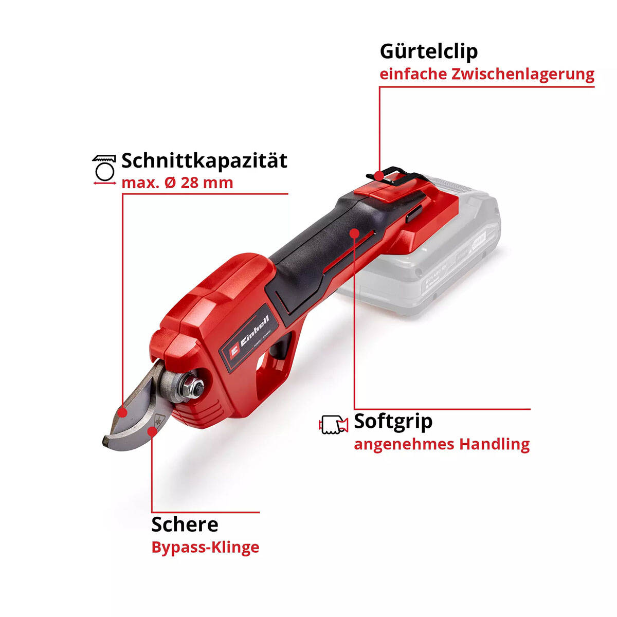 Einhell Akku-Astschere » GE-LS 18 Li-Solo « inkl. Softgrip