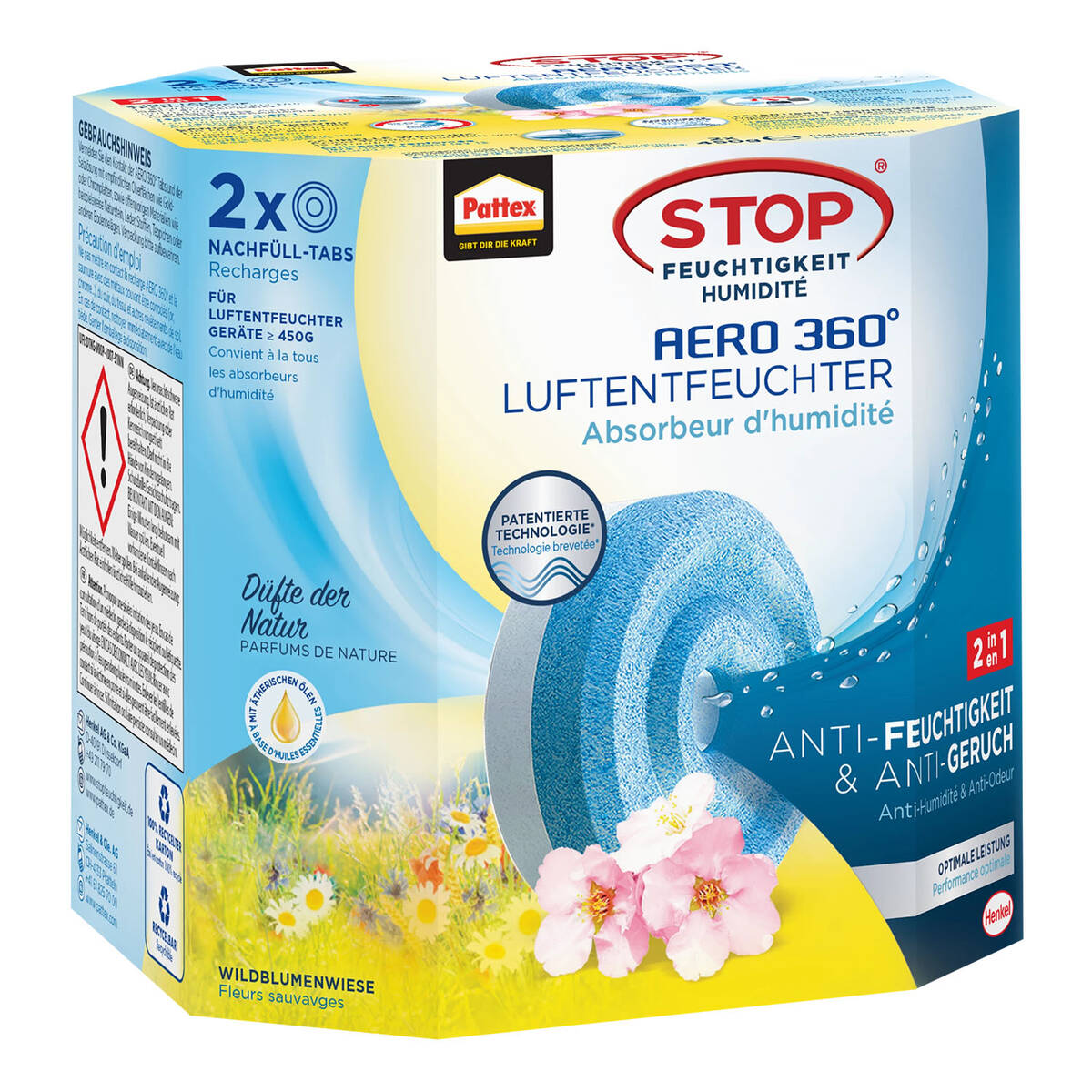 Pattex Nachfüll-Tabs für AERO 360° » Wildblume « 2x 450 g