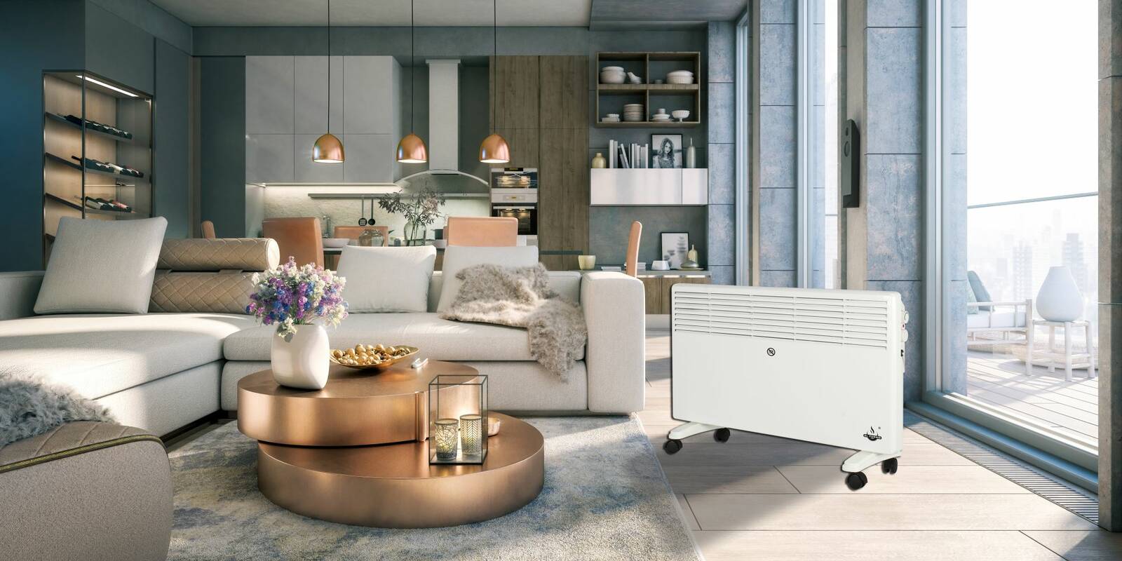 El Fuego mobiler Konvektor » AY4953 « 2000W 2 Heizstufen & Thermostat