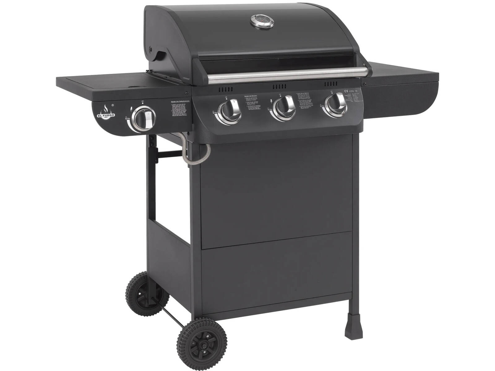 El Fuego Gasgrill » Columbus 3+1 « mit Seitenkocher, 3 Brenner, AY0562