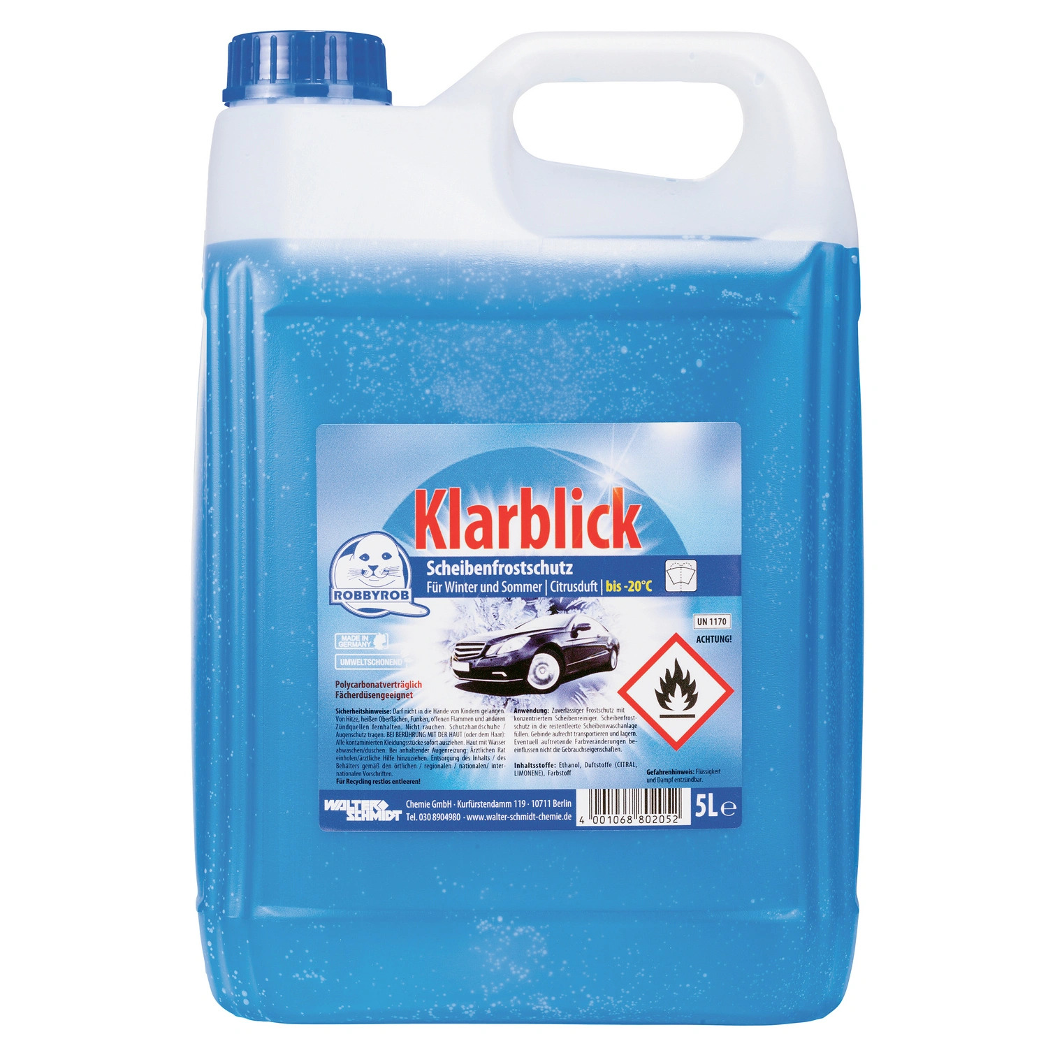 Robbyrob Scheibenfrostschutz » 802052 / Klarblick « -20 °C, 5 Liter Robbyrob Scheibenfrostschutz » 802052 / Klarblick « -20 °C, 5 Liter