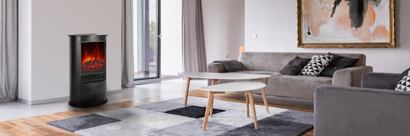 El Fuego Elektrokamin » Wien II « AY0719, schwarz, dimmbar, mit Timer