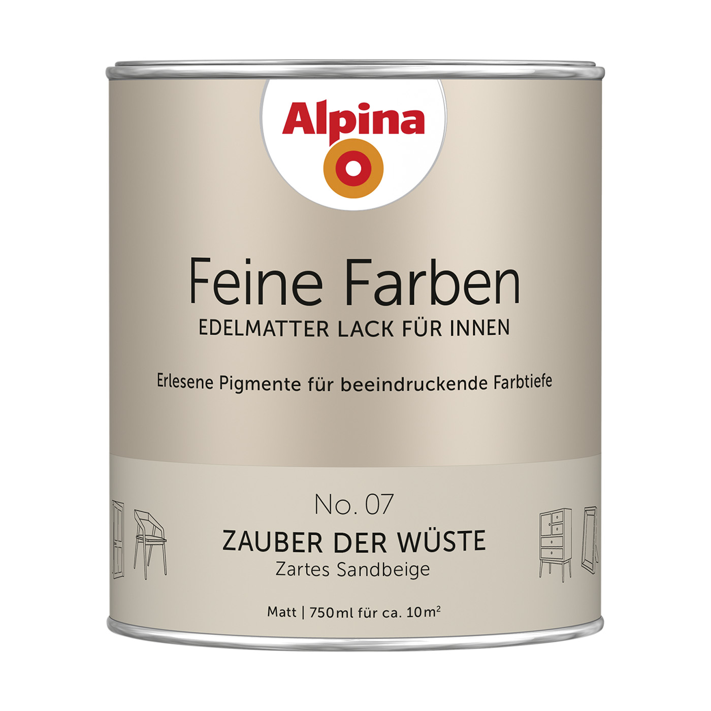 Alpina Feine Farben Lack » Zauber der Wüste « Sandbeige, 750 ml