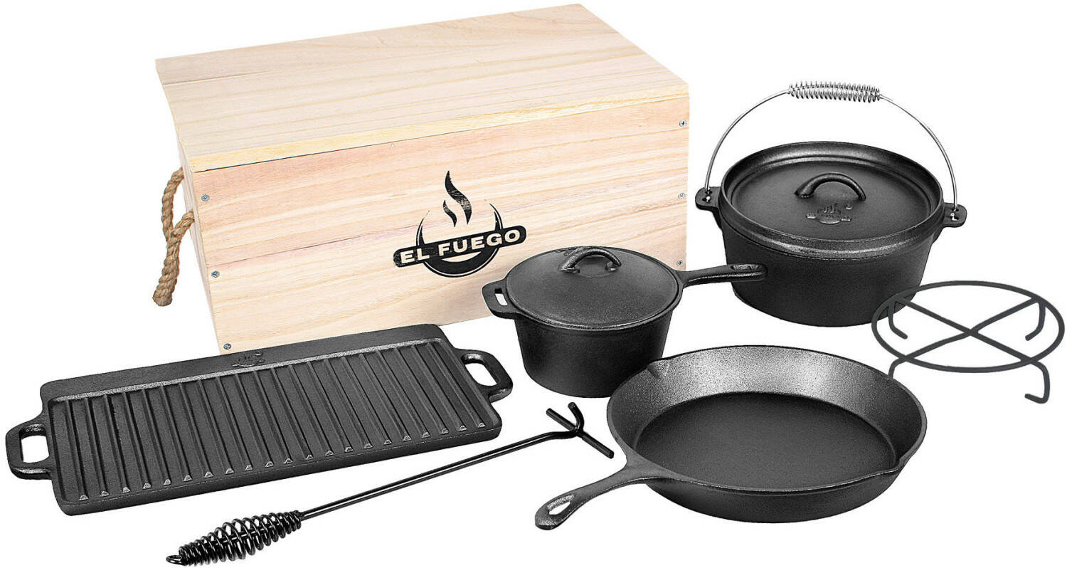El Fuego » Dutch Oven Set 7-teilig « 100% Gusseisen
