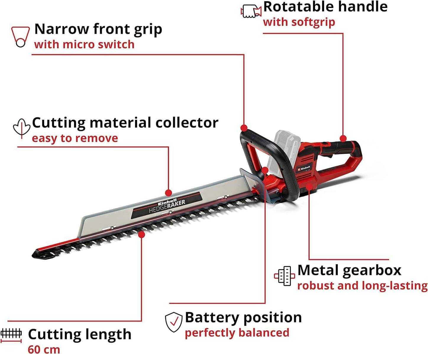Einhell Akku-Heckenschere » GE-CH 18/60 Li-Solo « Power X-Change