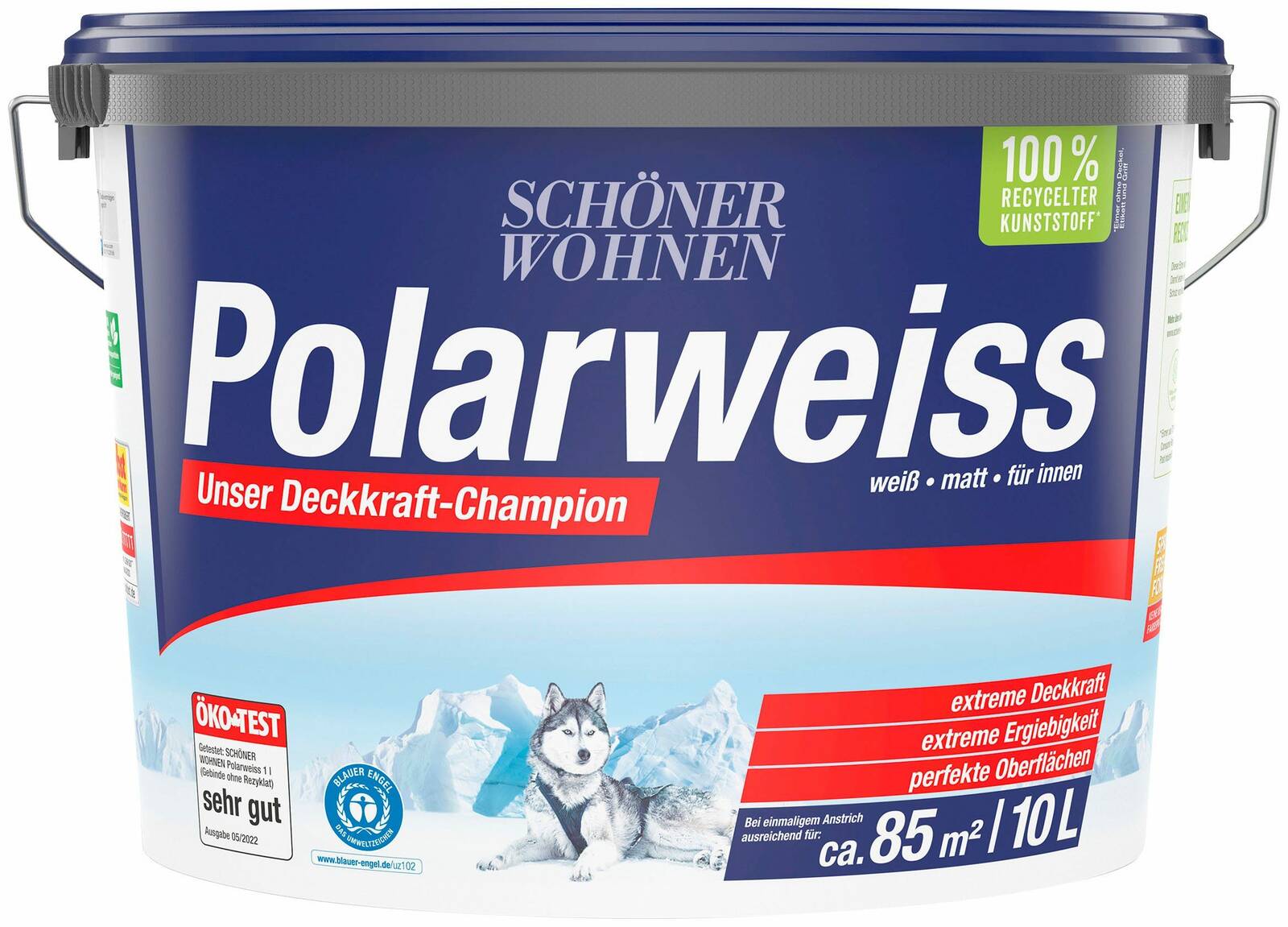 Schöner Wohnen Polarweiss » 10 Liter « Extreme Deckkraft bis 85 m² Schöner Wohnen Weiß Matt