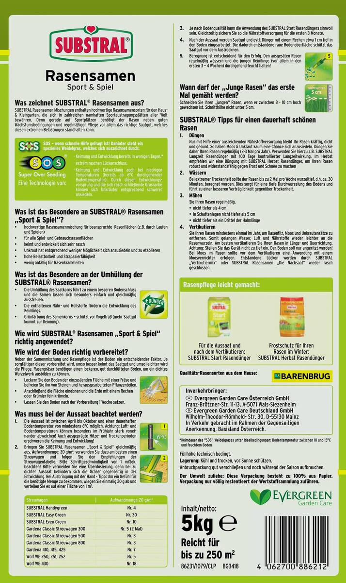 Substral Premium Rasensamen » Sport und Spiel « 5 kg, bis 250 m²