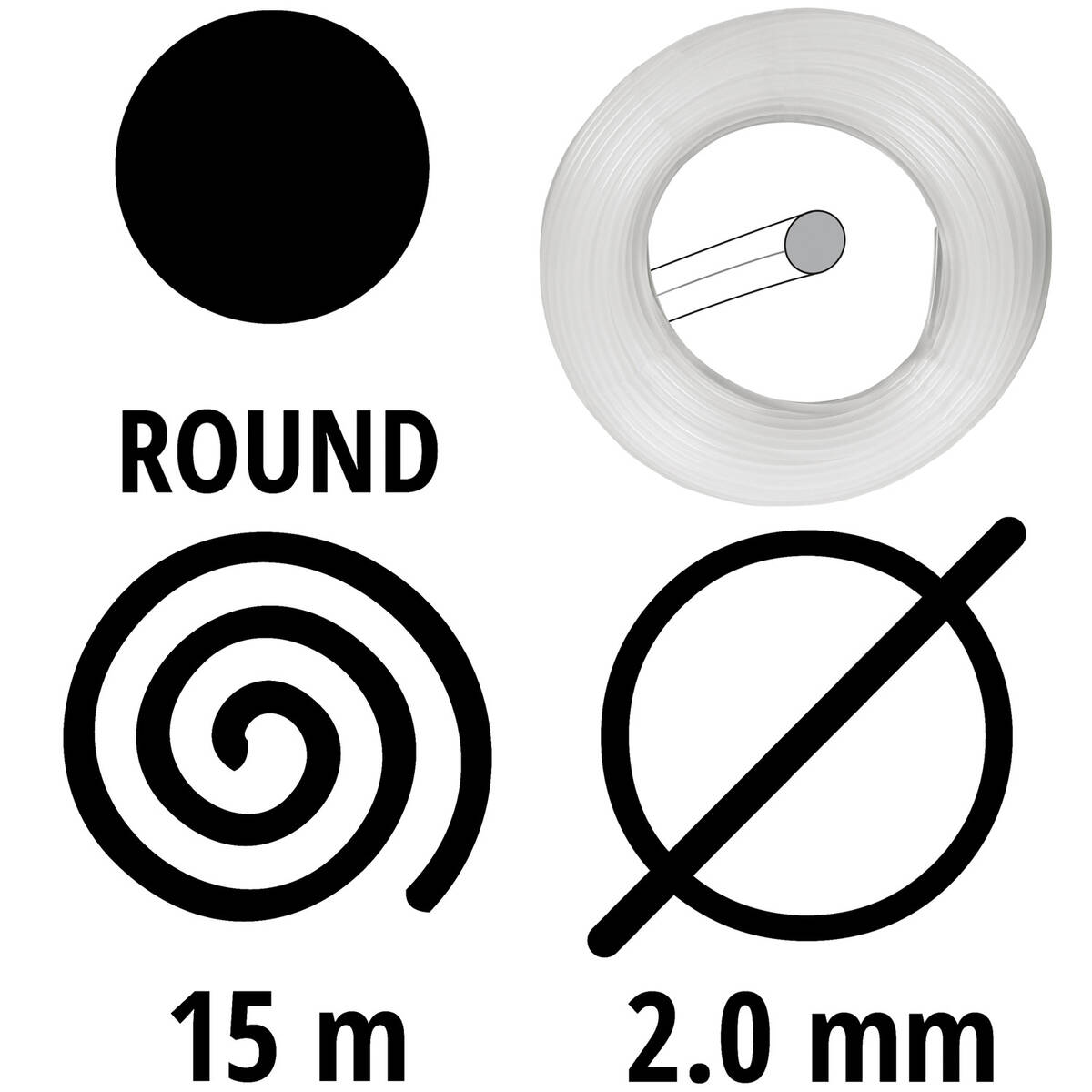 Einhell Spulenfaden » Basic Line 2,0 « rund, 15 m, 2,0 mm