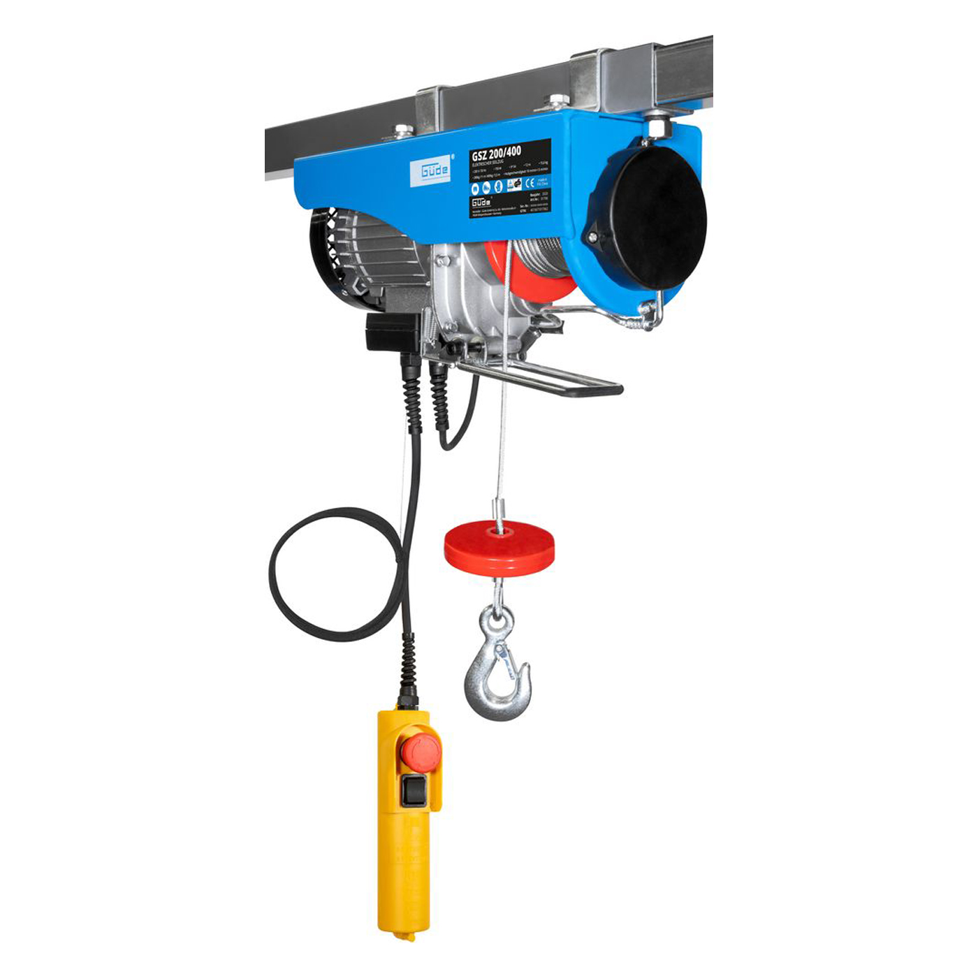 Güde Elektrischer Seilzug GSZ 200/400 bis max. 400 kg, Motorwinde, Seilhebezug