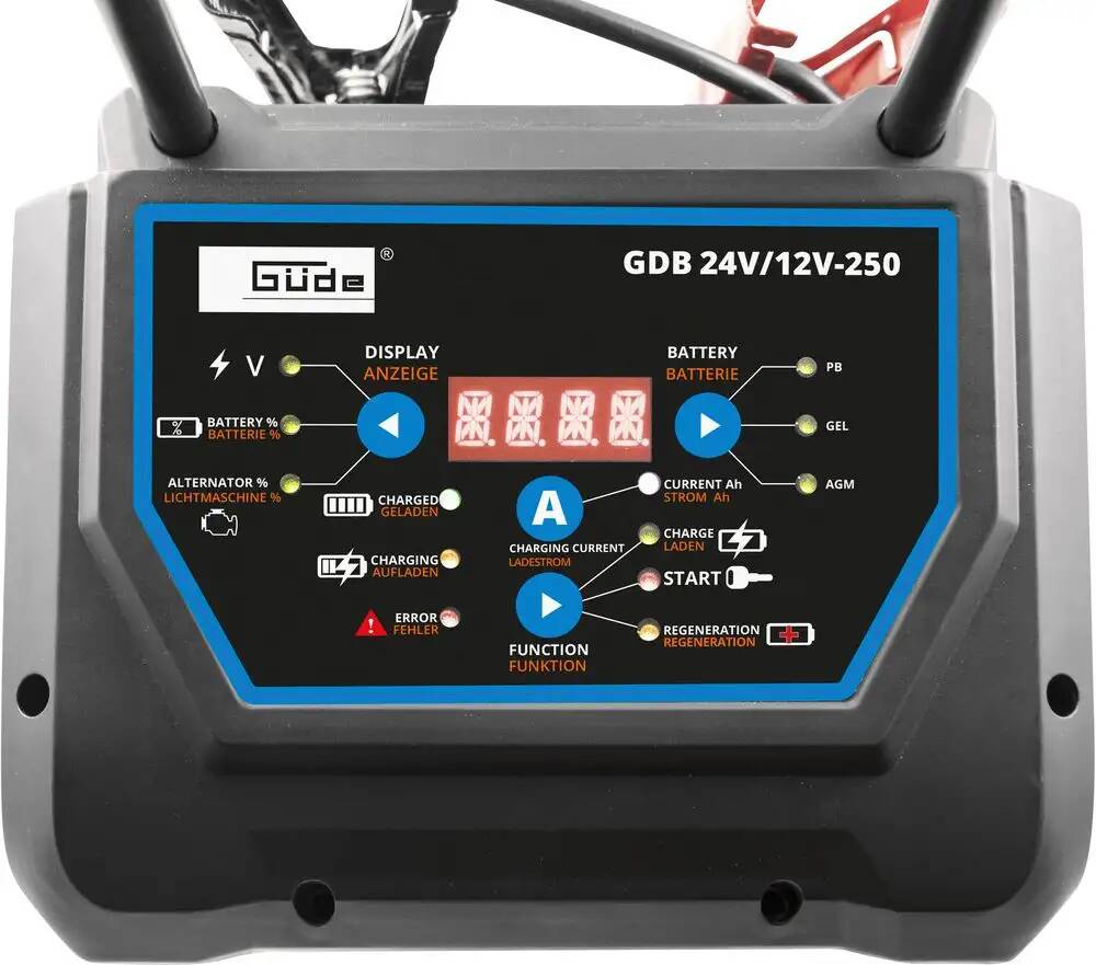 Güde Digital Batterielader » GDB 24V/12V-250 « Inverter, LED-Anzeige