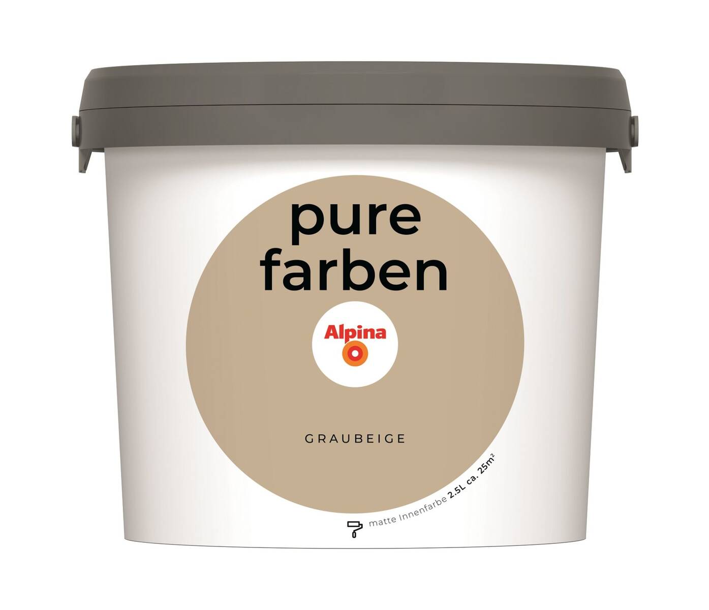 Alpina Pure Farben » Graubeige « 2,5 l, Wand- und Deckenfarbe