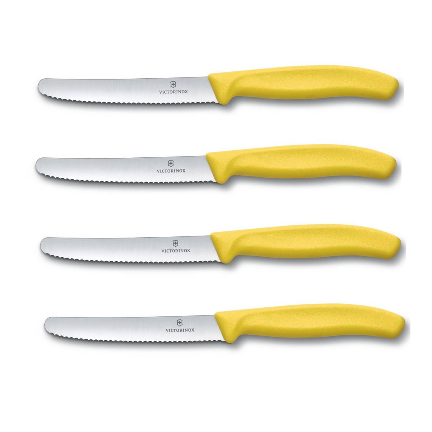 4 X VICTORINOX Tomatenmesser, Brötchenmesser, Küchenmesser gelb Swiss Classic