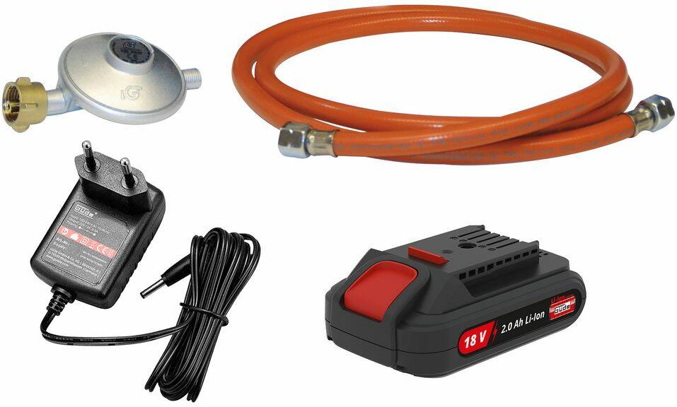 Güde Akku-Gasheizgebläse » GH 18-201-05 « inkl. 2.0 Ah Akku & Zubehör